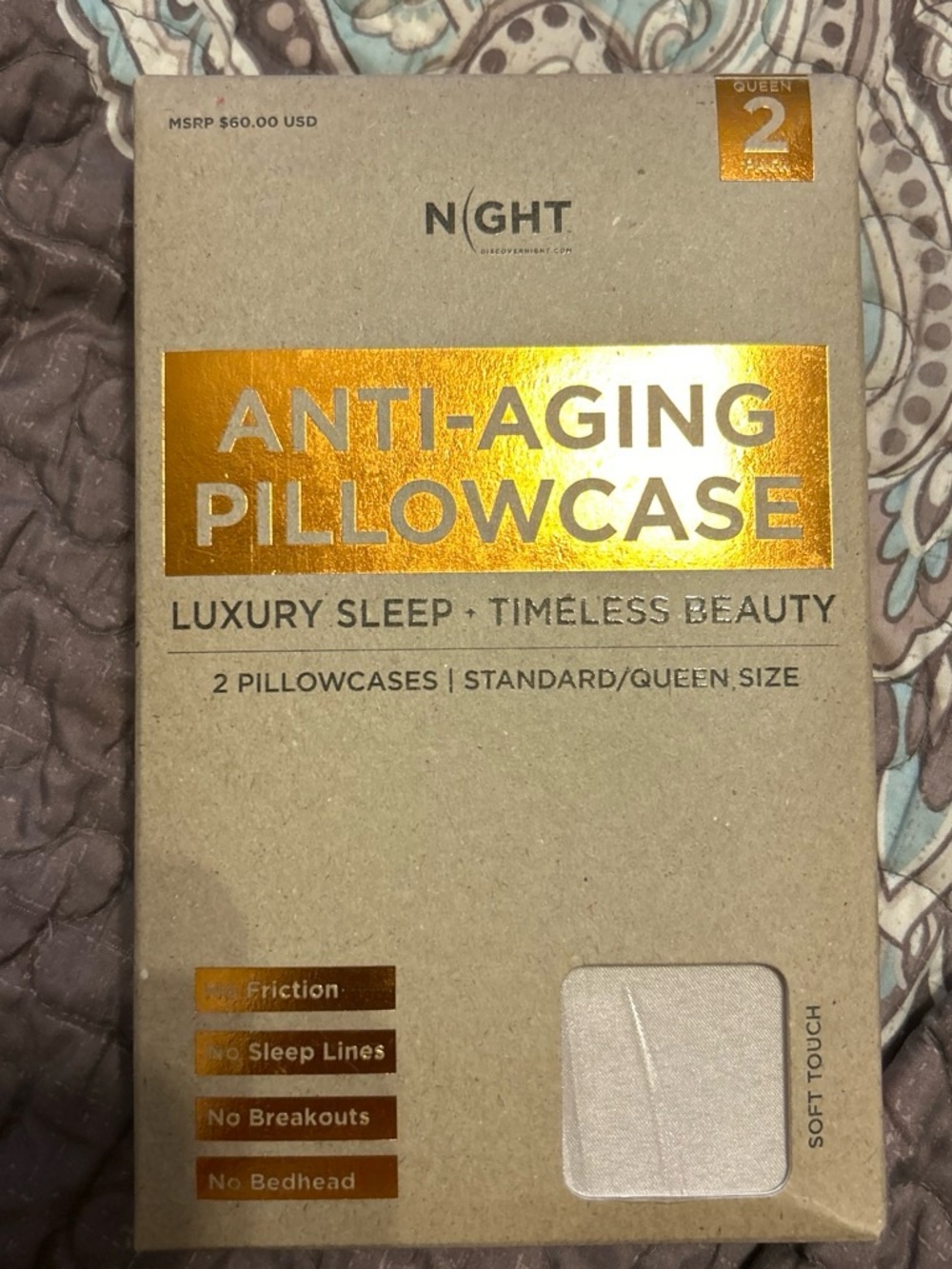NIGHT Anti-Aging Pillowcase Set - Cream (2 Pack)